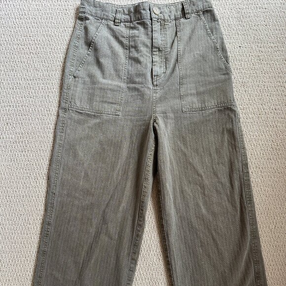 Free People Womens Green High waisted chinos - Picture 1 of 12